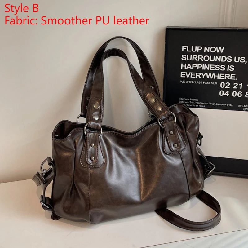 Soft Interior Compartment Shoulder Bag With Zipper Handbags in 3 colors