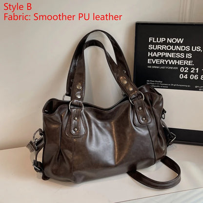 Soft Interior Compartment Shoulder Bag With Zipper Handbags in 3 colors
