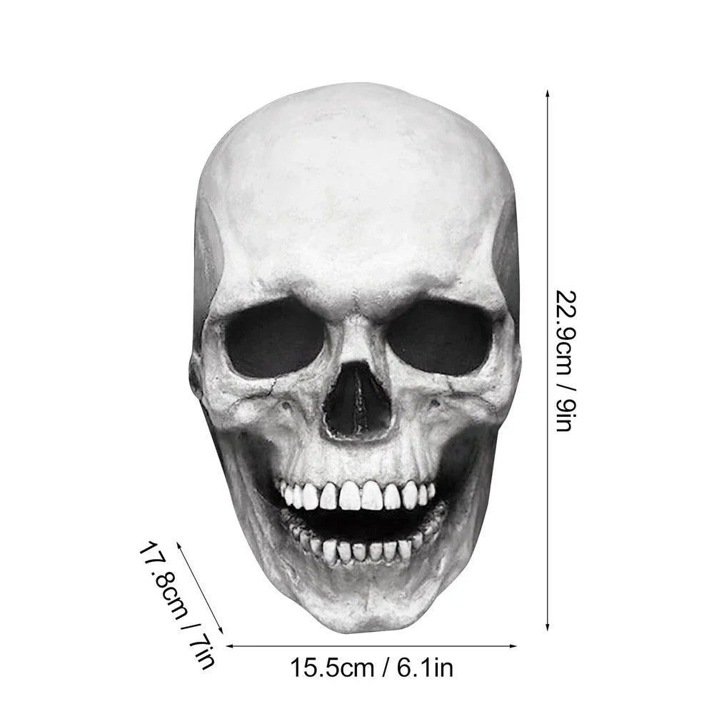 Creepy Halloween Full Head Latex Helmet with Moveable Jaw Skull Mask with Movable Jaw