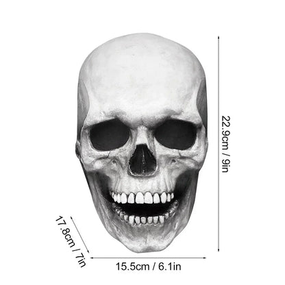 Creepy Halloween Full Head Latex Helmet with Moveable Jaw Skull Mask with Movable Jaw