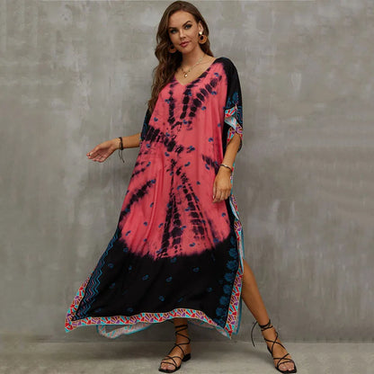 Plus Size Kaftan Dresses for Lounging or Cover-Up at the Beach. Several Designs