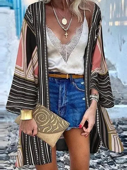 Women's Boho Blouse Cardigan Top, Casual Cover-Up in 12 designs