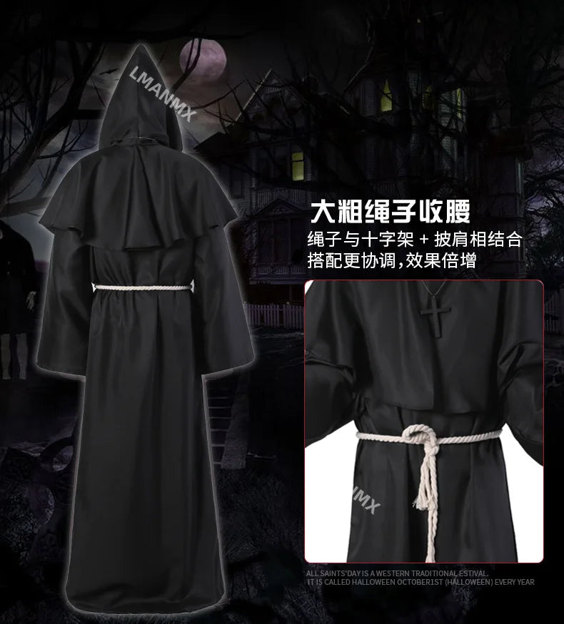 Medieval Monk Robes, Wizard Costumes, Priest Costumes