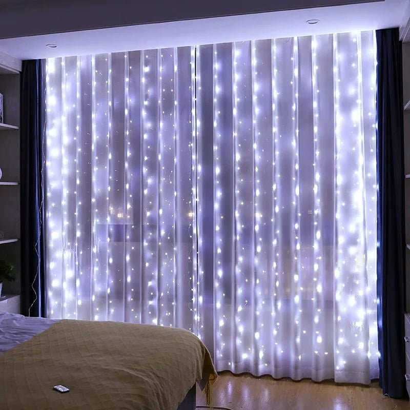 11 Colors of 3/6M USB LED Curtain 8 Modes Remote Control String Lights  Fairy Garland Lights