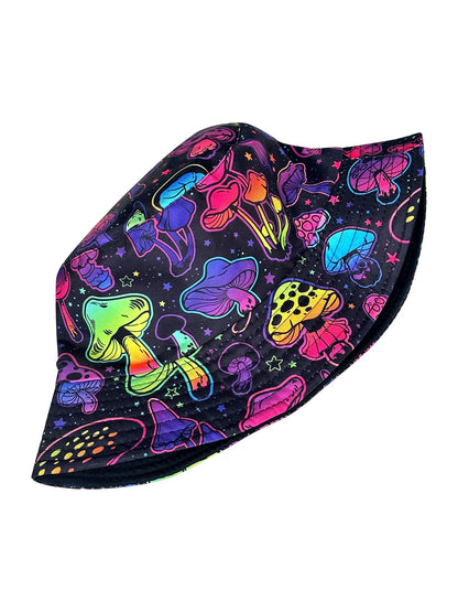Perfect Reversible Dreamy Colorful Mushroom Bucket Hat