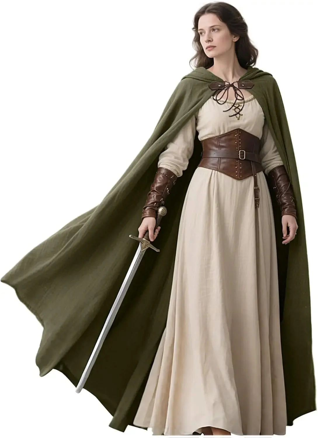 Medieval Hooded Linen Cloak, Renaissance Cape With Hood - Cloak Only in Various Colors