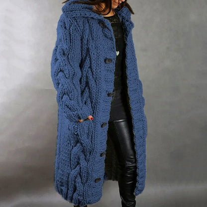 Cable Knit Turn Down Collar Cardigan in 9 Colors