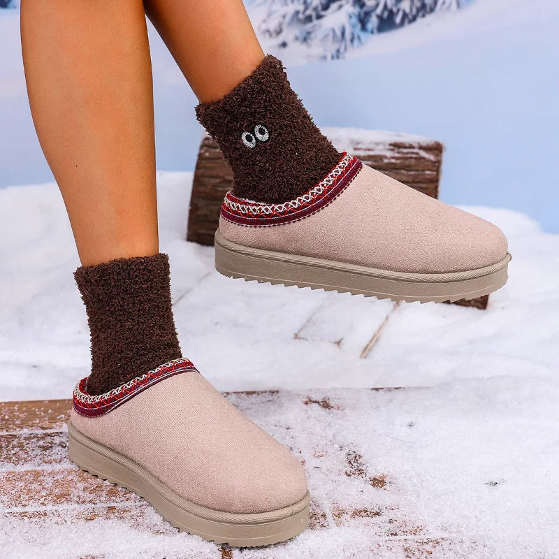Warm, Thick Cashmere Soles Without Heels, Half Slipper Sizes 9 to 11