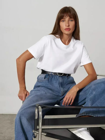 Sizes to 4XL 100% Cotton Women's T-shirt  Basic Short Sleeve Loose Tops Various colors