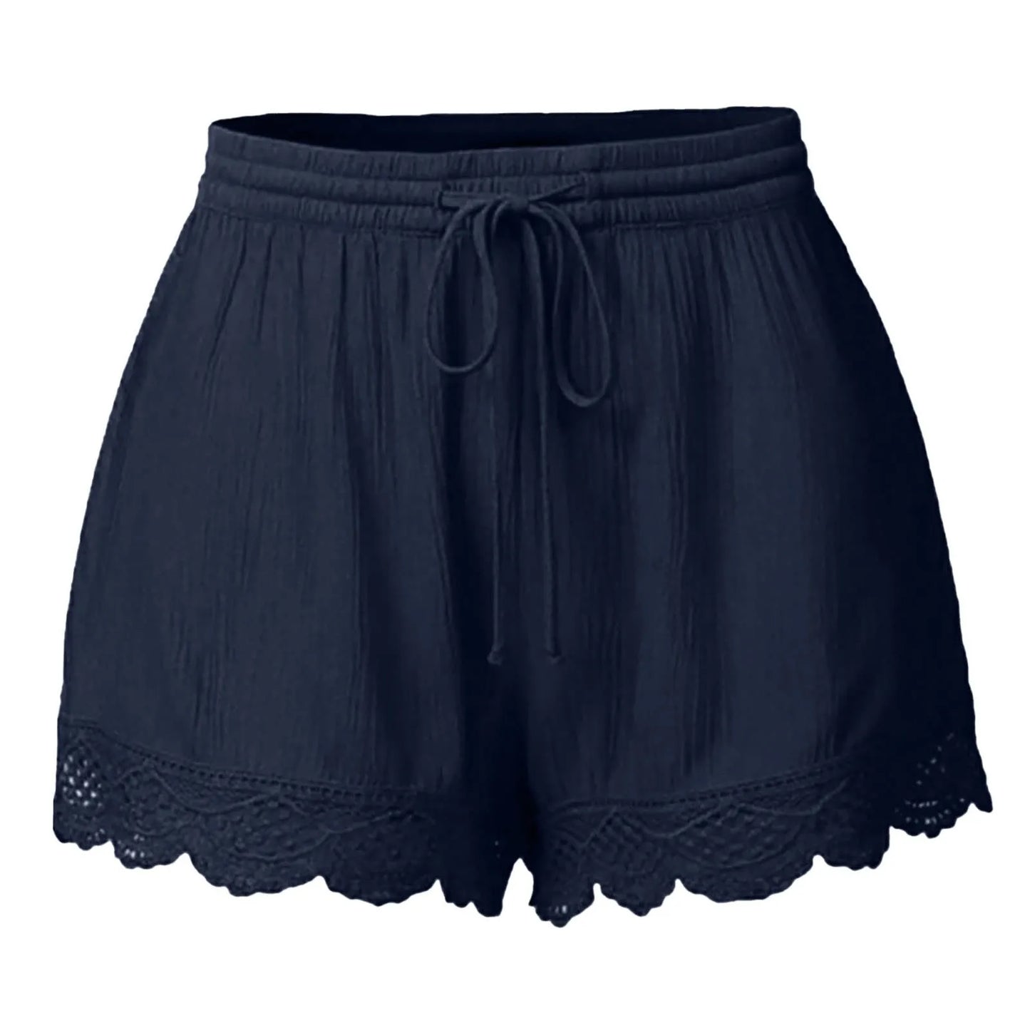 Plus Size to 5XL Ladies’ Casual Versatile Drawstring, Lace hem ,drawstring elastic waist