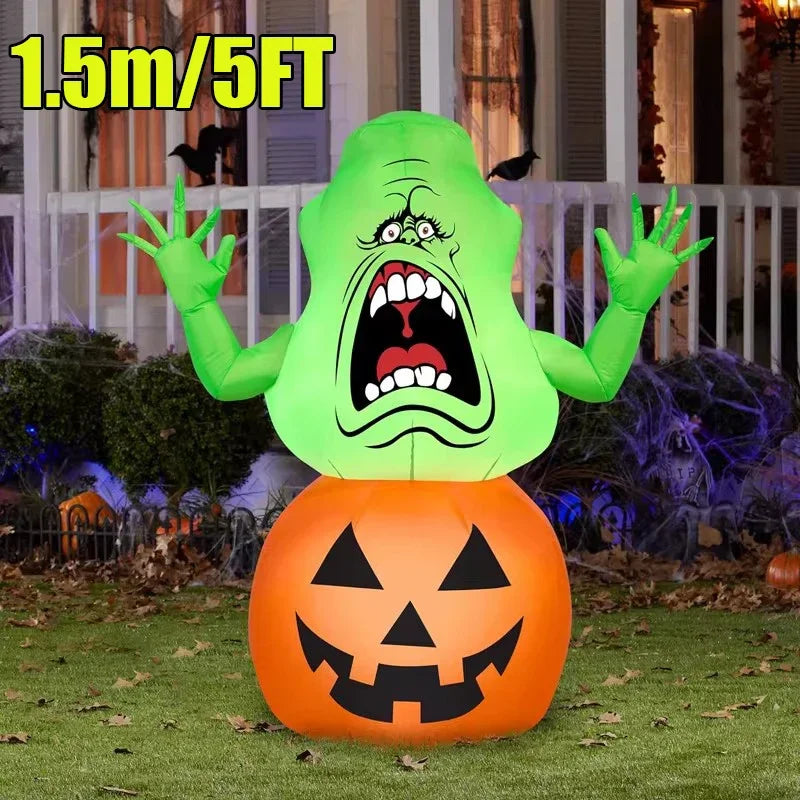 Halloween Inflatable Archway Built-in LED Light Pumpkin Prop Outdoor Decoration