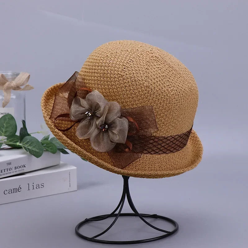 Knitted Breathable Fisherman Hat with flower