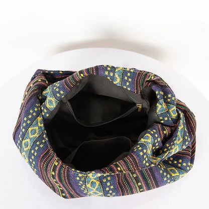 Bohemian Canvas Shoulder Crossbody Bag, Large Capacity, Ethnic Style Tote Bag