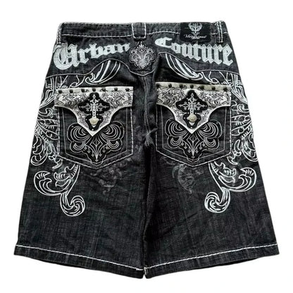 Baggy Denim Vintage Shorts  Casual Knee length