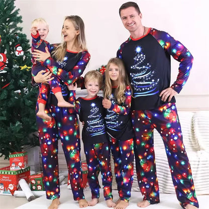 Matching Christmas Family Pajamas Adults Kids Loose Sleepwear Baby Romper
