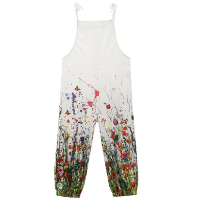 Boho Overalls in several different designs, Tie Straps, Loose Fit, Rolled bottoms