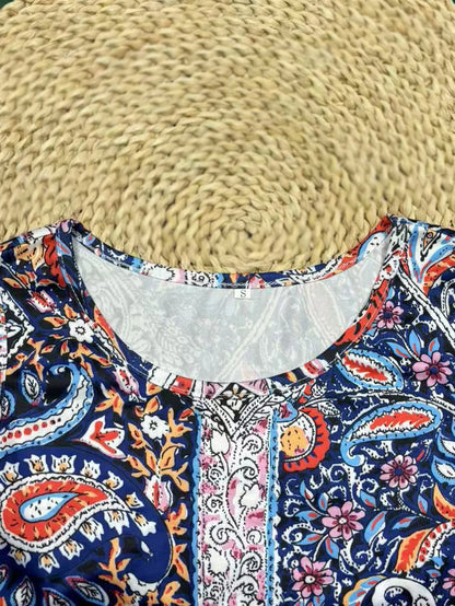 Casual Paisley Print Boho Dress with Tank Top, Knee Length