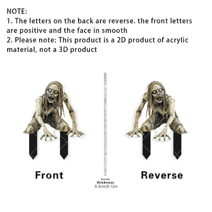 Halloween Thriller Plugin Courtyard Ornaments on Stakes. Each is approx 7 by 6 inches