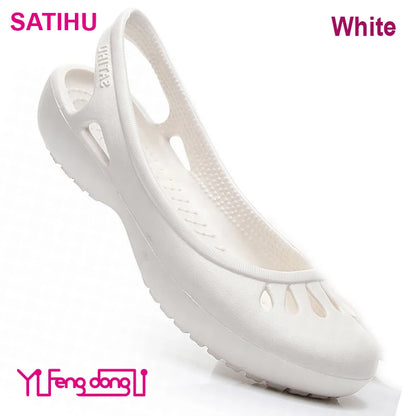 Lightweight Anti-Slip Hole Shoes,   Inspired Clogs For Women's Flat Bottom Sandals