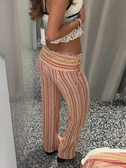 Boho Pallazzo Pants, Adjustable Waist, Wrap Pants, Loose, Floor Length