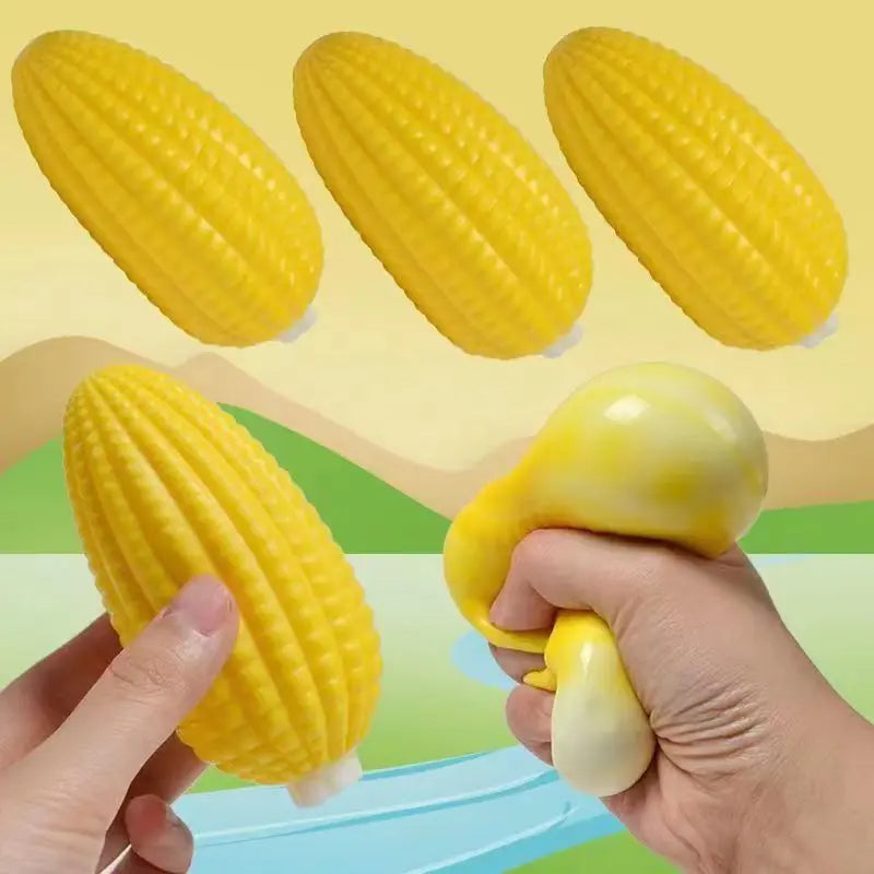 Soft Squishy Peanut, Corn on the Cob, and Burger for Stress Relief, Fidget Sensory Gifts