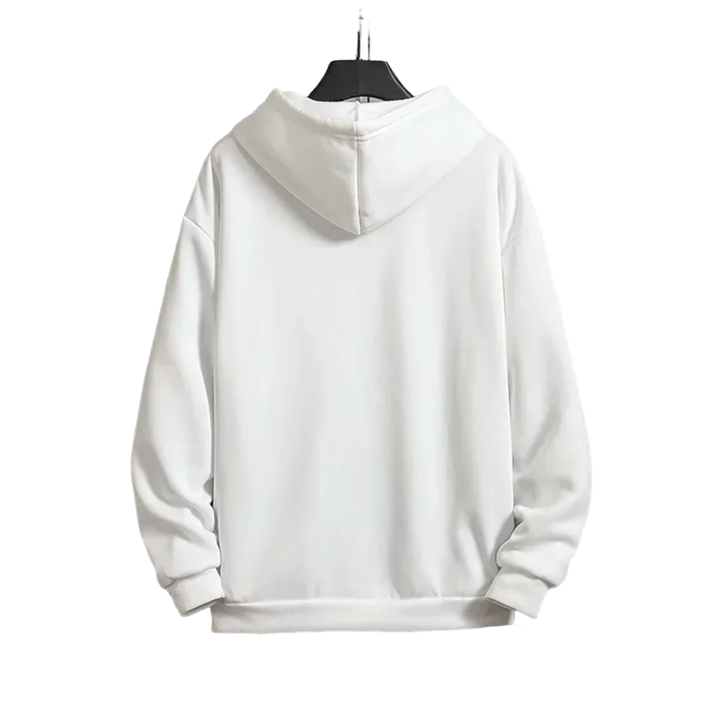 Casual Zipper Hooded Sweatshirts in Grey, Black and White