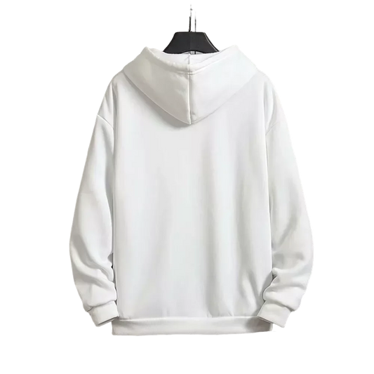 Casual Zipper Hooded Sweatshirts in Grey, Black and White