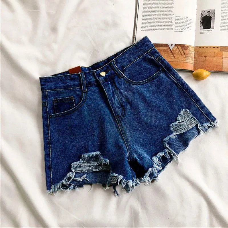 Denim Jean Shorts High Waisted Wide Leg Shorts