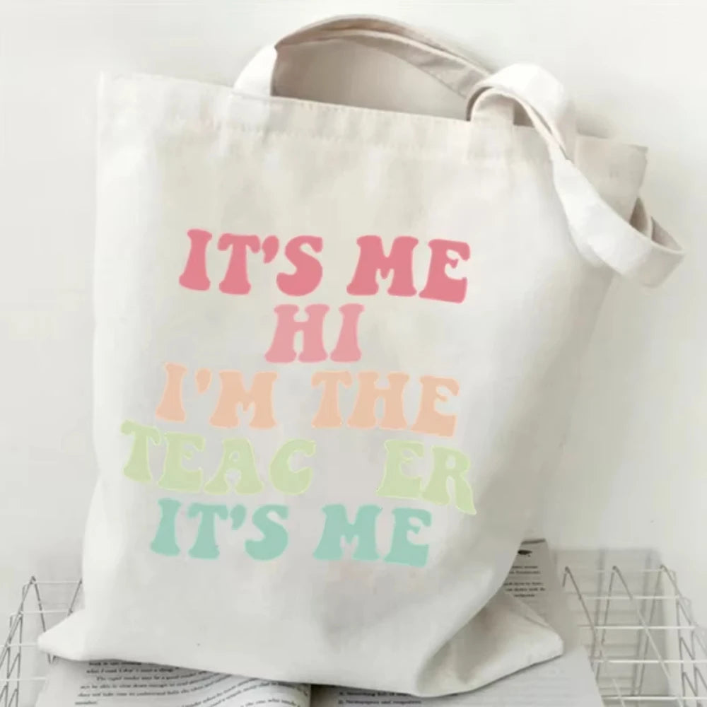 Teacher's Day Gift BAG!! Teacher Print Canvas Tote Bag!!  MAKE THE BAG THE GIFT OR THE GIFT BAG!!