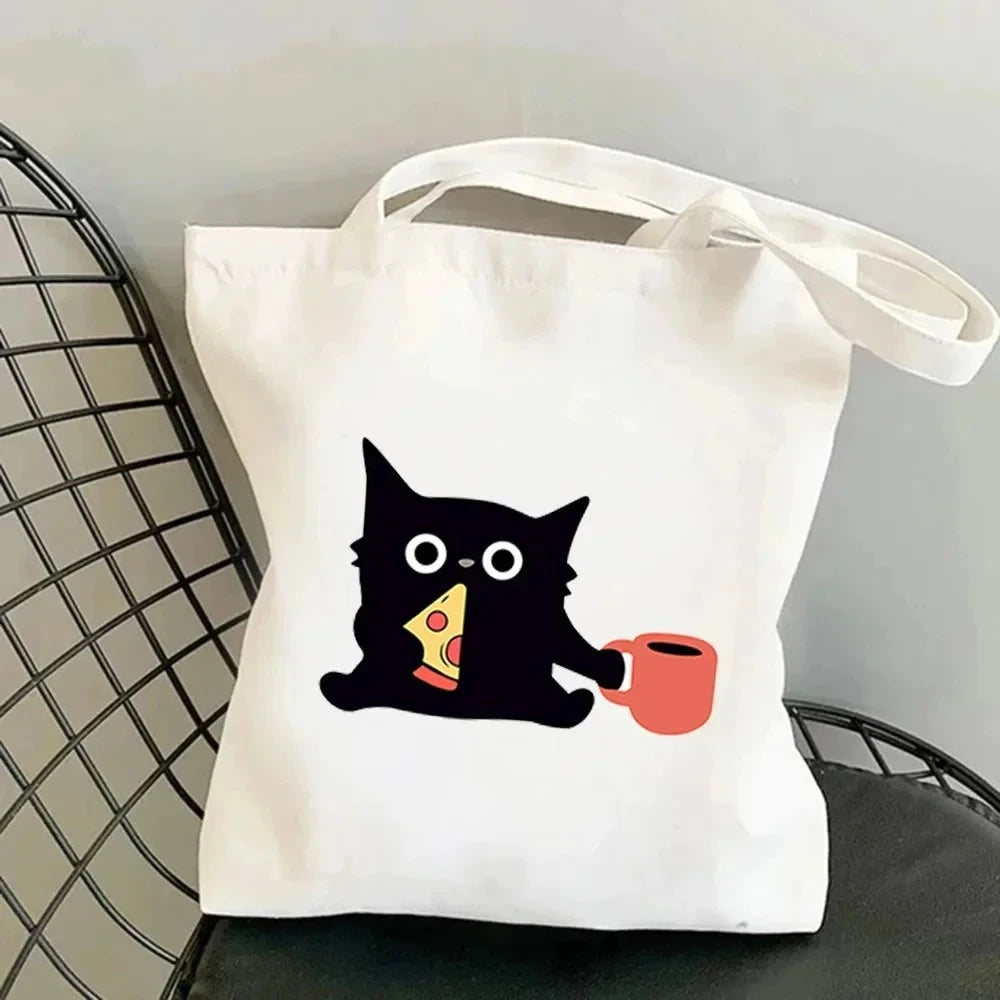 Life Is Better with Cats Canvas Tote Bag, Handbag. USE THIS AS THE GIFT OR TO HOLD THE GIFT---WHY USE PAPER?