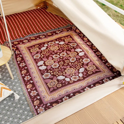 Boho Floral Tapestry, Nordic Plaid Blankets with Fringe. Comes in 10 designs