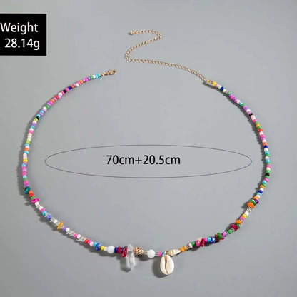 Bohemian Beaded Conch Shell Waist Chain Irregular Rice Beaded Body Chain