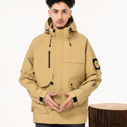 Lightweight, Wind and Waterproof Hooded Jacket. Velcro Banded Sleeves, 9 Colors