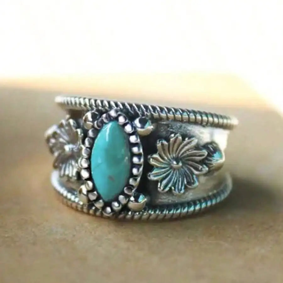 Bohemian Vintage Imitation Turquoise Ring