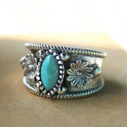 Bohemian Vintage Imitation Turquoise Ring