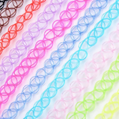 12Pc Vintage Neck Tattoo Choker Light, Thin Elastic Punk Tattoo Choker Stretch