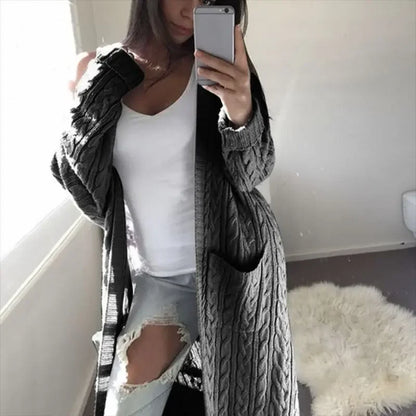Grey, Pink, Yellow, and White Long Thick Cotton Cardigans