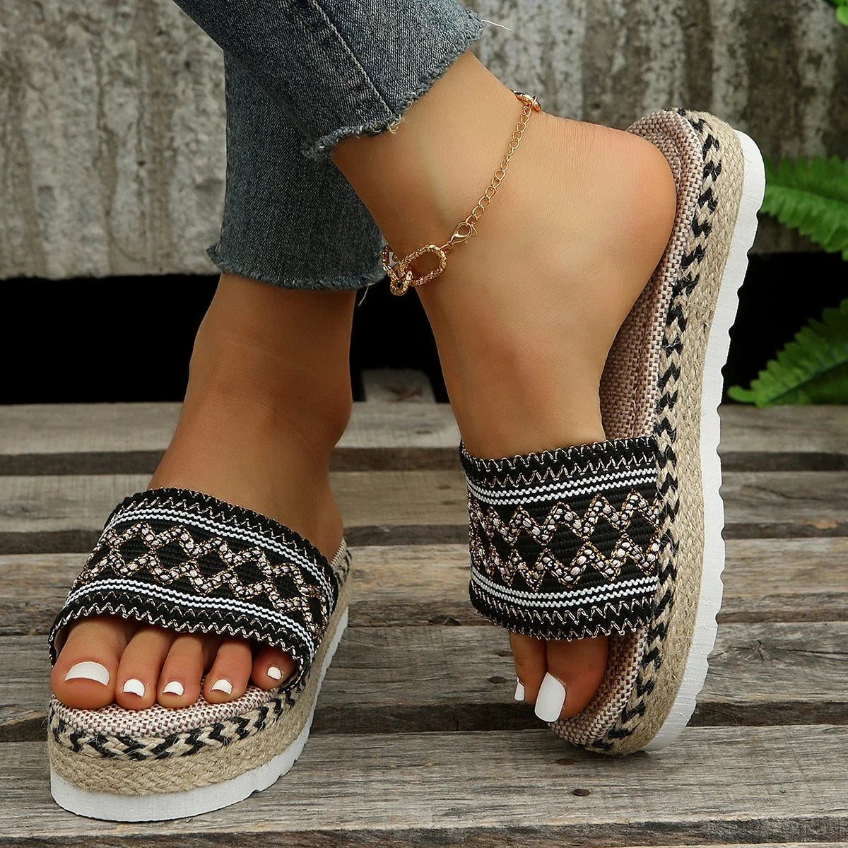 Woven Platform Casual Sandals Bohemian Handmade Espadrilles