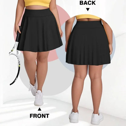 Sizes to 5XL  Pocketed Short Stretchy Knit Skirt, Shorts under Skirt