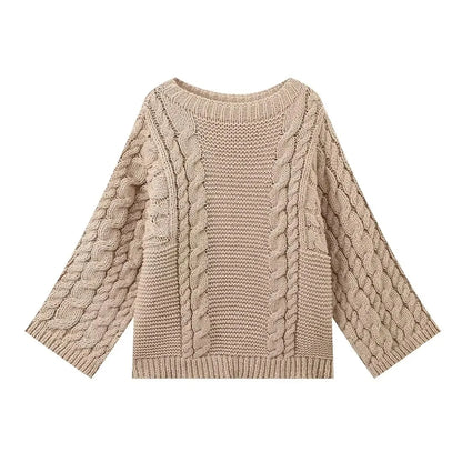 Long Sleeve Prairie Sweater Chic Solid Vintage Oversize Turtleneck Pullover