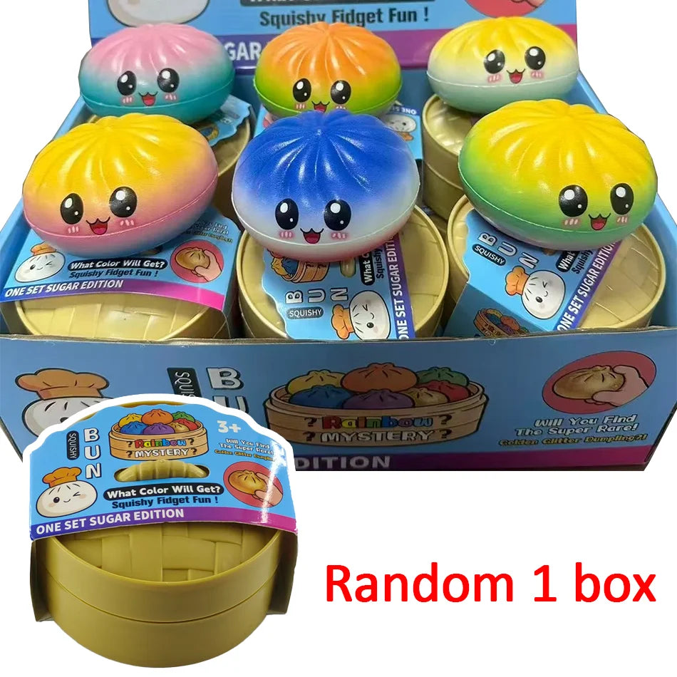 Colorful Simulated Dumpling Squishies Stress Reliever Toy