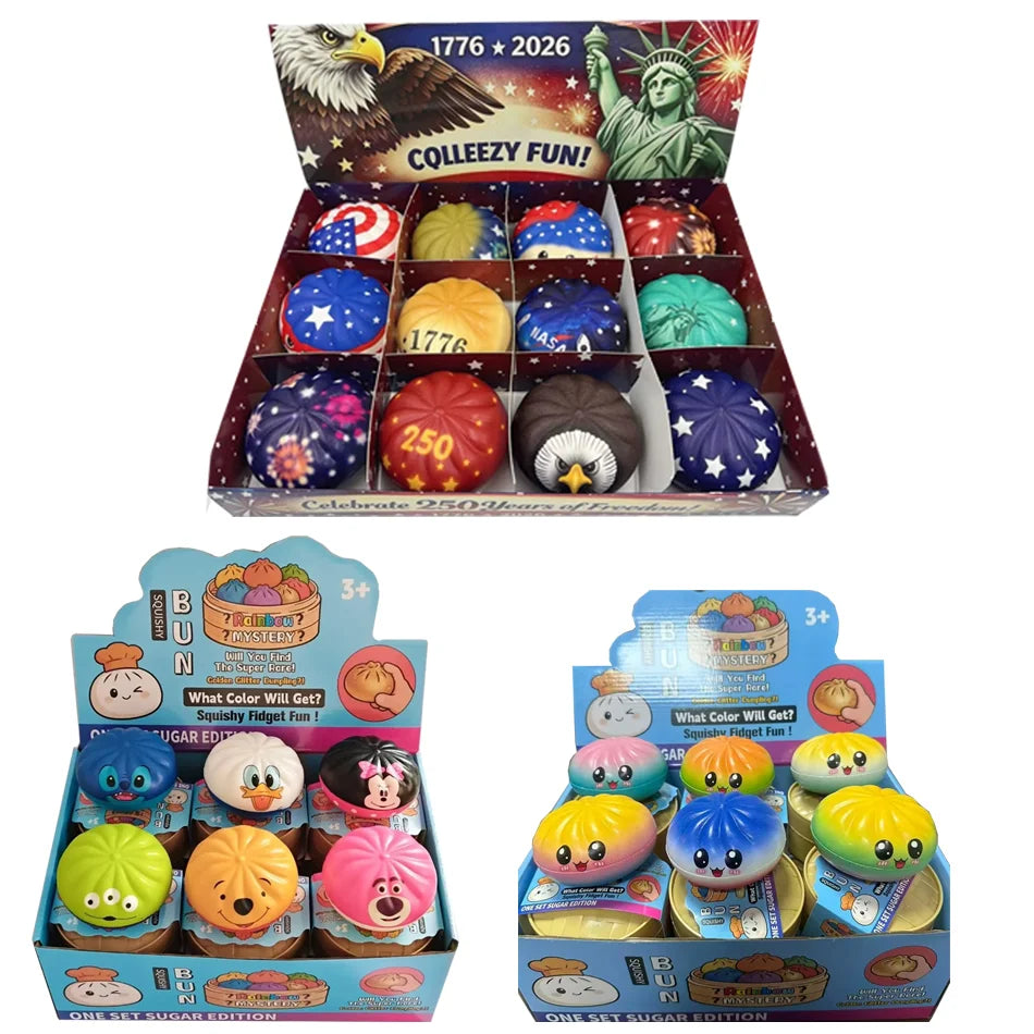 Colorful Simulated Dumpling Squishies Stress Reliever Toy