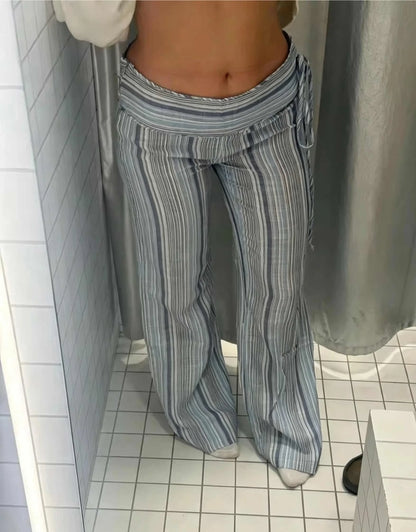 Boho Pallazzo Pants, Adjustable Waist, Wrap Pants, Loose, Floor Length