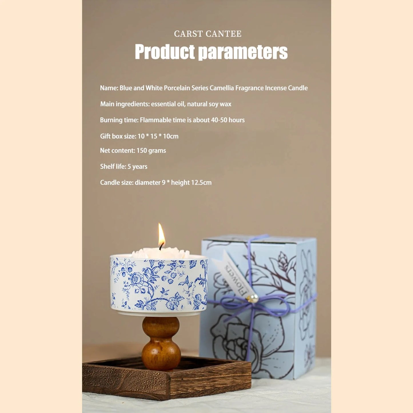 Scented Candles in Jars with Wooden Wick Decorative Aromatic Candles