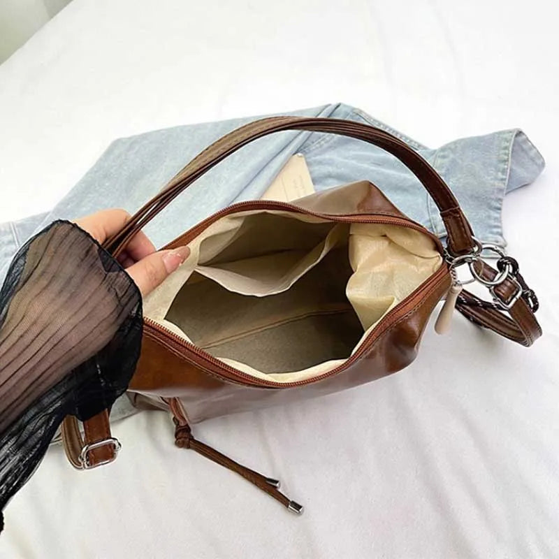 Multifunctional Crossbody Tote Bag Feaux Leather in Black or Brown