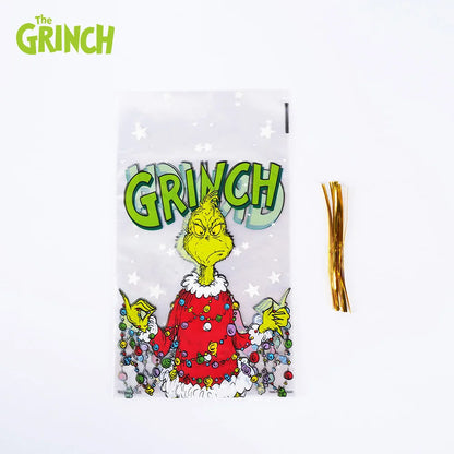 Grinch Christmas Gift Bags, Paper and Transparent, with Handles
