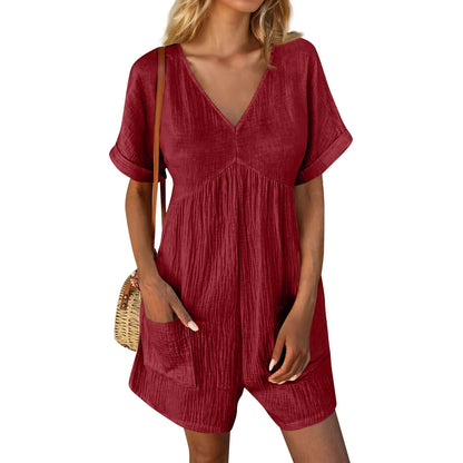 Up to 3XL Short Casual Jumper with short sleeves. V Neck with Pockets Various Colors