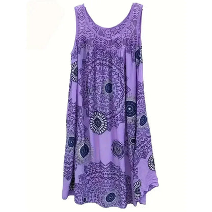Sizes 1XL-8XL Women's Lace Panel Tank Dress, Sleeveless, Casual  and Comfy
