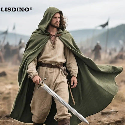 Medieval Hooded Linen Cloak, Renaissance Cape With Hood - Cloak Only in Various Colors