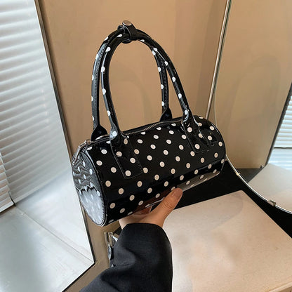 Cute Small Polka Dot Handbag Boston Lacquer Short straps or long cross body strap
